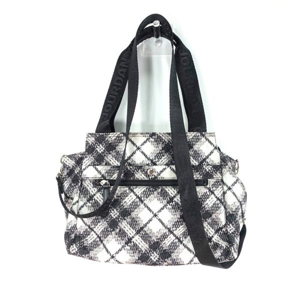 Dark Academia Plaid Bag Black 90s Grunge Crossbody Satchel Ombre CHARLES JOURDAN